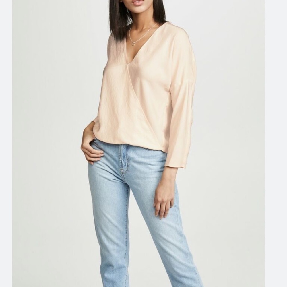Vince Crossover Surplice Drop Shoulder Blouse Size S